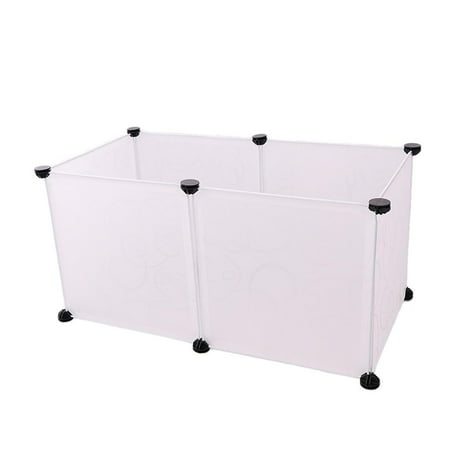 Pet Playpen for Dogs Rabbit Hedgehog 6 High Panel Animal Fence and Kennel for Guinea Dwarf Rabbits ( White ) 2 White