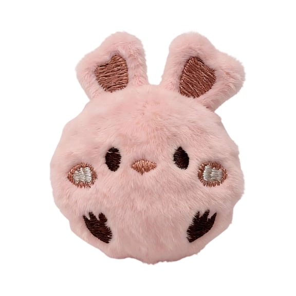 Pet Plush Thorn Ball Chew Toy, Cute Gray Animal Head Design, Soft Fuzzy Plush for Teeth Cleaning & Gum Care, Elastic Interactive Toy for Dogs & Cats (Pink)