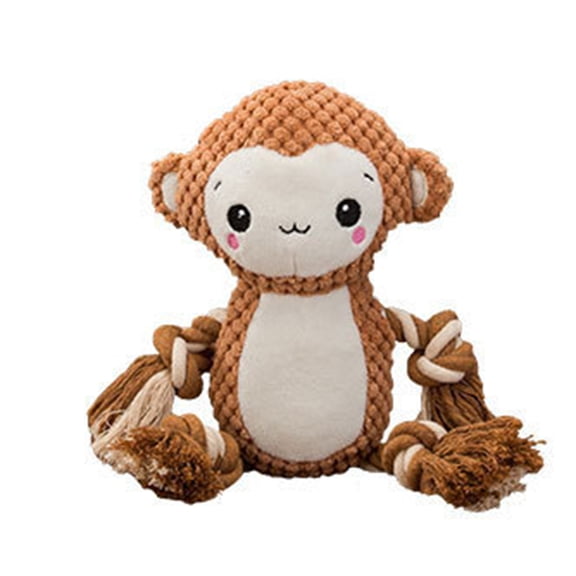 Pet Plush Toy, Cartoon Animal Shape Dog Cat Chew Toy for Reducing Loneliness and Cleaning Teeth 1PC