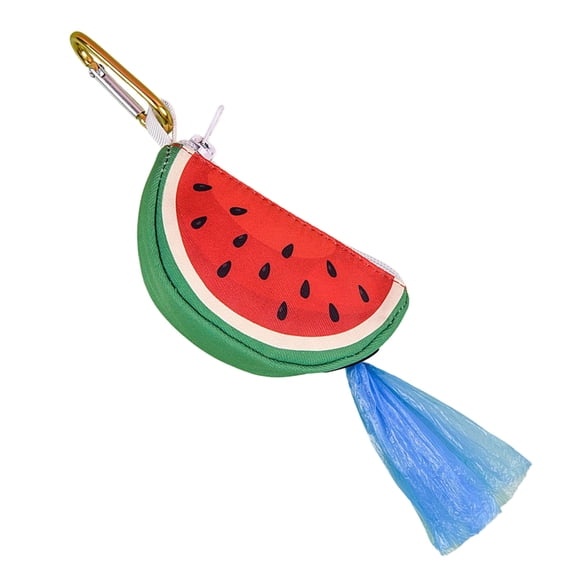 Pet Poop Pickup Bag Dispenser for Outdoor Fruit Print Pet Waste Bag Dispenser for Dog Outdoor Walking Poop Bag Container