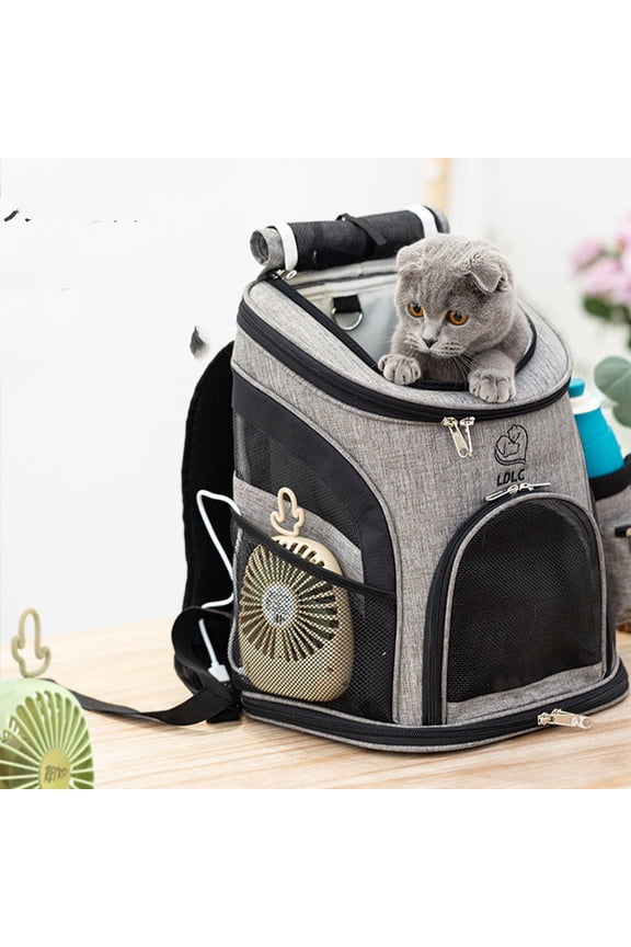 Pet Portable Backpack for Outdoor,L gray blue upgrade