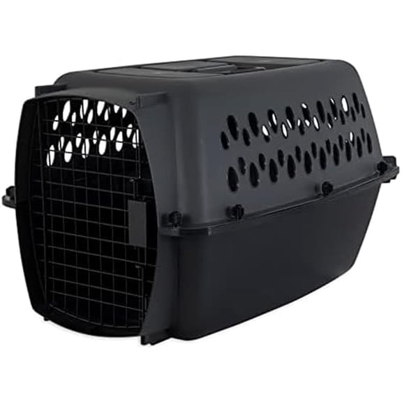 Pet Porter Dog Kennel 24", Dark Gray & Black, for Pets 15-20lbs