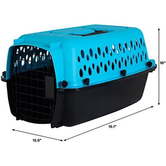 Pet Porter Fashion Dog Kennel 19", Scuba Blue, for Pets up to 10lbs, Made in USA