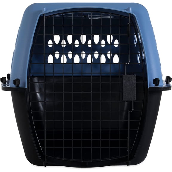 Pet Porter Fashion Dog Kennel 26", Parisian Blue & Black, for Pets 20-25lbs, Made in USA