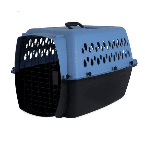 Pet Porter Fashion Dog Kennel 26", Parisian Blue & Black, for Pets 20-25lbs