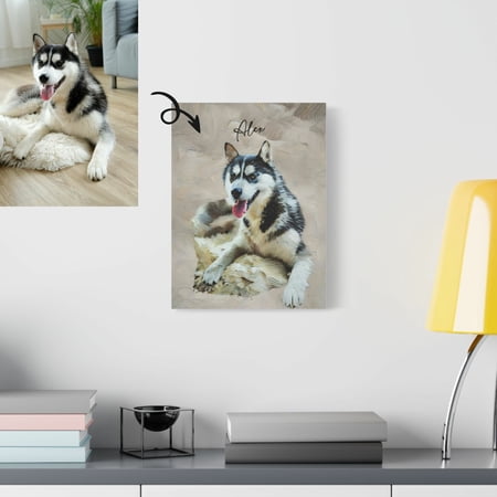 Pet Portrait, Customized Your Pet Portrait Photo, Personalized Wall Art, Pet Memorial Gifts, Custom Pet Photo Canvas and Canvas with Frame