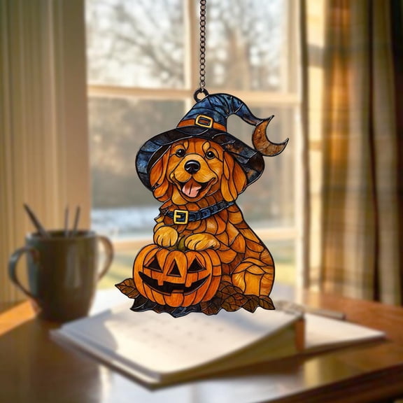 Pet Portrait Stained Glass Suncatcher, Stained Glass Dog Memorial, Custom Dog Portrait from Photo, Pet Memorial Gift, Window hangings