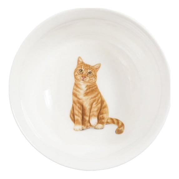 Pet Portrait White Porcelain All Purpose Bowl - I Love Orange Tabbies