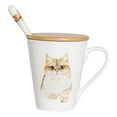 thumbnail image 1 of Pet Portrait White Porcelain Cup with Lid & Spoon-I Love British Shorthairs-Gold, 1 of 7