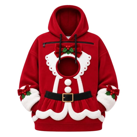Pet Pouch Christmas Hoodie Women Men Dog Cat Carrier Fleece Sweatshirt Pet Pouch Hoodie for Women Men with Large Pockets Oversized Comfy Hoodie Sweatshirt for Pet Animal Lover