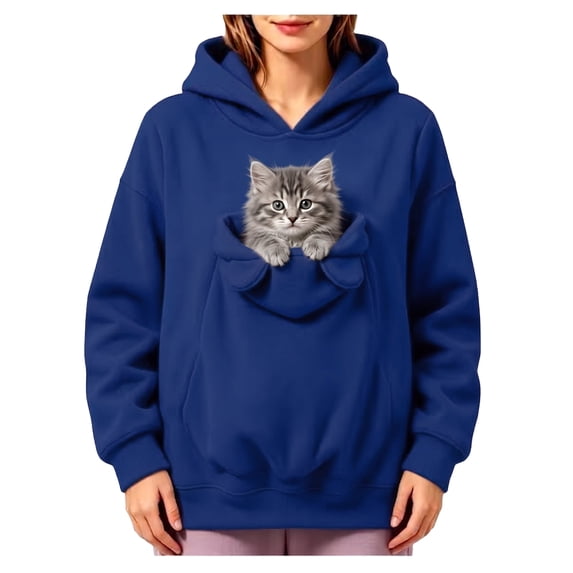 Pet Pouch Hoodie Cat Hoodie with Pouch Pull Pocket for Dogs & Snack Hoodies Kangaroo Sweatshirt Drop Shoulder Sweatshirt Big Size Front Dog & Cat Carrier Sweatshirts