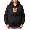 thumbnail image 1 of Pet Pouch Hoodie Cat Hoodie with Pouch Pull Pocket for Dogs & Snack Hoodies Kangaroo Sweatshirt Drop Shoulder Sweatshirt Big Size Front Dog & Cat Carrier Sweatshirts, 1 of 3