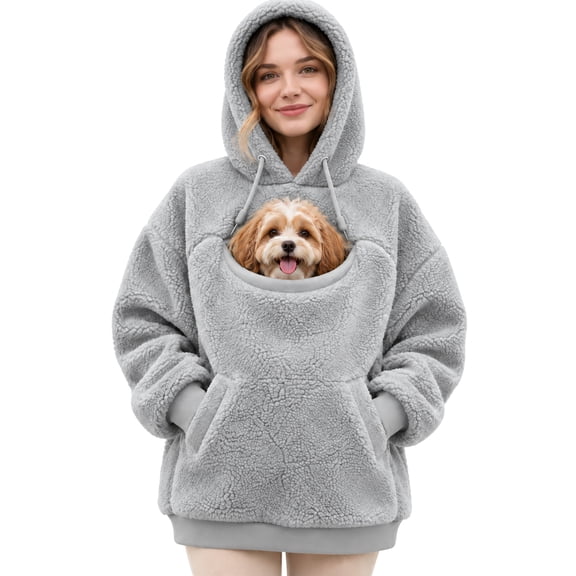 Pet Pouch Hoodie Cat Hoodie with Pouch Pocket for Dogs & Snack Hooded M