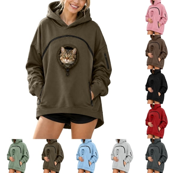 Pet Pouch Hoodie Cat Hoodie with Pouch Pull Pocket for Dogs & Snack Hoodies