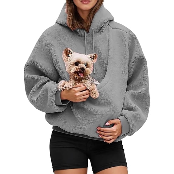 Pet Pouch Hoodie, Cuddle Hoodie with Kangaroo Pocket for Small Pets, Cozy Pet Carrier Sweatshirt for Cats and Small Dogs