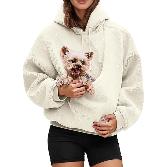 Pet Pouch Hoodie, Cuddle Hoodie with Kangaroo Pocket for Small Pets, Cozy Pet Carrier Sweatshirt for Cats and Small Dogs