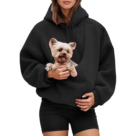 Pet Pouch Hoodie, Cuddle Hoodie with Kangaroo Pocket for Small Pets, Cozy Pet Carrier Sweatshirt for Cats and Small Dogs
