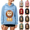 thumbnail image 1 of Pet Pouch Hoodie For Women, Front Zip Drop Shoulder Pullover Sweatshirt, Pet Carrier Sweater For Small Dogs & Cat, Gray, XXL, 1 of 9