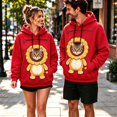 thumbnail image 1 of Pet Pouch Hoodie Sweatshirt for Women Men Long Sleeve Drawstring Oversized Pullover with Front Pet Pouch Cute Xmas Cartoon Animal Graphic Casual Wear for Cat Dog Lovers Watermelon Red L, 1 of 6