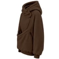 thumbnail image 1 of Pet Pouch Hoodie for Women Dog Carrier Sweatshirt Button Neck with Kangaroo Pocket Small Pet Carrier Hoodie Long Sleeve Fleece Pullover Solid Color Oversized Casual Large Pet Pouch, 1 of 5