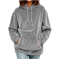 thumbnail image 1 of Pet Pouch Hoodie for Women Oversized Sweatshirt with Kangaroo Pocket Relaxed Fit, Solid Color, Comfy Fleece Sweatshirts, Outside Kitten Puppy Carrier Holder Hoodies, Fall Fashion Clothes, 1 of 8