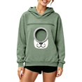 thumbnail image 1 of Pet Pouch Hoodie Womens Dog and Cat Carrier Hoodie Winter Tops for Women Loose Fit Casual Cute Graphic Hooded Sweatshirt Long Sleeve Pullover with Zipper Pouch Adjustable Opening, 1 of 5