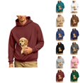 thumbnail image 1 of Pet Pouch Hoodie for Men Fall Winter Long Sleeve Loose Hooded Sweatshirt with Dog Pouch Cat Carrier Hoodies, 1 of 8