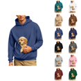 thumbnail image 1 of Pet Pouch Hoodie for Men Fall Winter Long Sleeve Loose Hooded Sweatshirt with Dog Pouch Cat Carrier Hoodies, 1 of 8