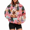 thumbnail image 1 of Pet Pouch Hoodie for Women, Santa Claus Christmas Tree Pullover Sweatshirt with Cuddle Pouch Dog Carrier Pocket, 1 of 5