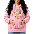 thumbnail image 1 of Pet Pouch Hoodie for Women, Sherpa Fleece Pet Carrier Hoodie with Zippered Kangaroo Pouch, Oversized Warm Sweatshirt with Side Pockets, 1 of 7
