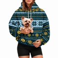 thumbnail image 1 of Pet Pouch Hoodie for Women, Snowflake Pullover Sweatshirt with Cuddle Pouch Dog Carrier Pocket, 1 of 5