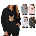 thumbnail image 1 of Pet Pouch Hoodie for Women with Kangaroo Pocket,Cat Dog Carrier Hoodies,Winter Warm Fleece Pullover Soft Lightweight Sweatshirts for Pet Animal Lover, 1 of 6