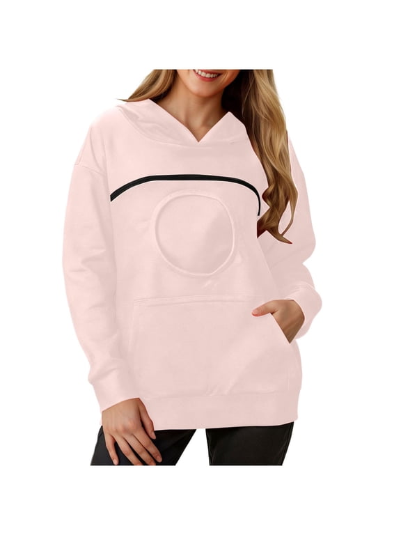 Pet Pouch Hoodie for Women with Kangaroo Pocket,Cat Dog Carrier Hoodies,Winter Warm Fleece Pullover Soft Lightweight Sweatshirts for Pet Animal Lover