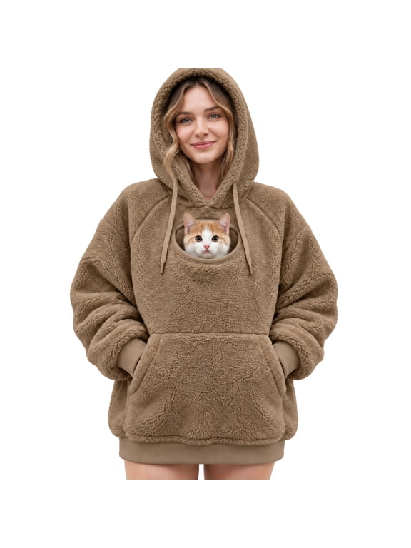 Pet Pouch Hoodies Oversized Sweatshirt With Pocket Front Carry Pouch For Small And Cats Puppy Kitten Dogs Holder