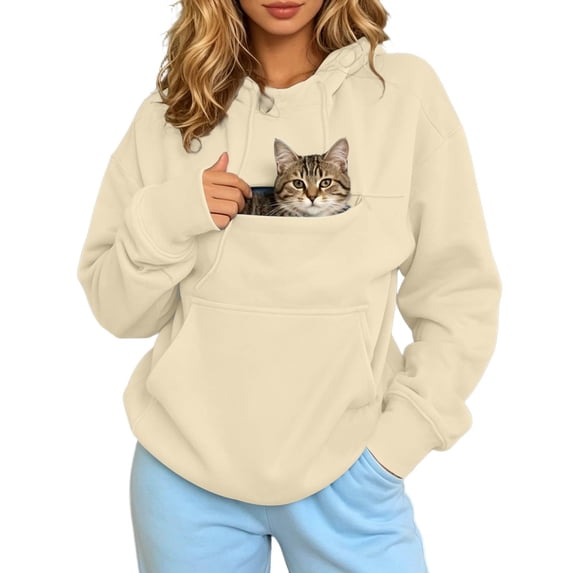 Pet Pouch Hoodies Unisex with Kangaroo Pocket Kitten Puppy Carrier Holder Sweatshirts Oversized 2026 New Snack Pouch Hoodies