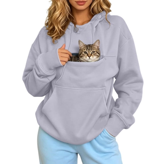 Pet Pouch Hoodies Unisex with Kangaroo Pocket Kitten Puppy Carrier Holder Sweatshirts Oversized 2026 New Snack Pouch Hoodies