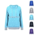 thumbnail image 1 of Pet Pouch Hoodies for Women Long Sleeve Big Kangaroo Pocket Cat Puppy Holder Hoodie Hooded Sweatshirt Pullover Tops, 1 of 6