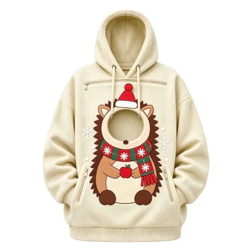 Pet Pouch Hoodies with Pouch Pull Pocket Oversized Sweatshirt for Cats Dogs Holder Long Sleeve Hoodies for Dogs & Snack Hoodies