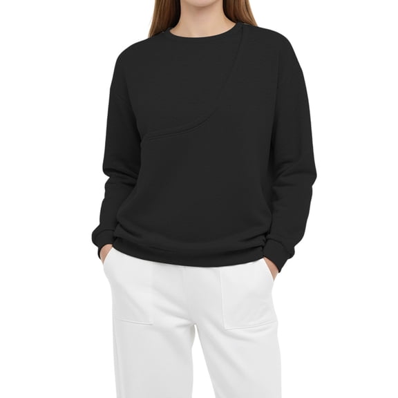 Pet Pouch Sweatshirt Solid Color Crew Neck Loose Cat Carrying Sweatshirt with Pet Bag for Walking Traveling