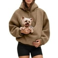 thumbnail image 1 of Pet Pouch Unisex Hoodies,Oversized Sweatshirt With Pocket Front Carry Pouch For Small And Cats,Puppy Kitten Dogs Holder Light Brown S, 1 of 6