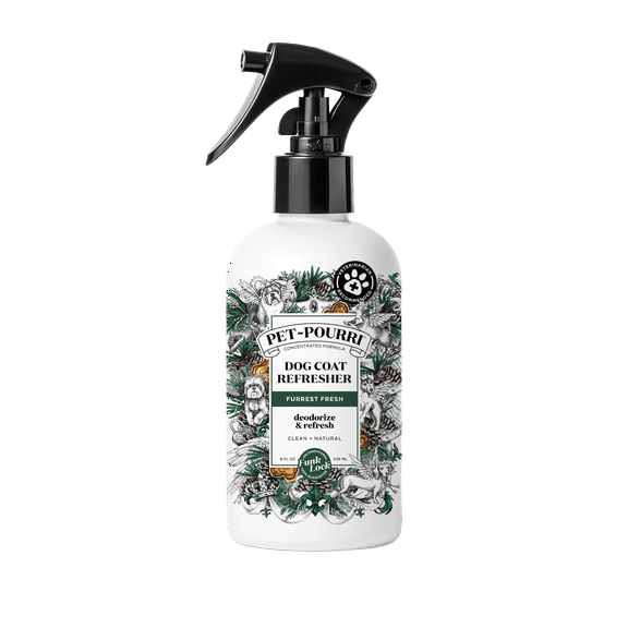 Pet-Pourri Dog Coat Refresher, Furrest Fresh, Bergamot, Clove, and Cinnamon and Amber, 8 fl oz.