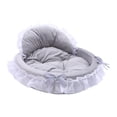 thumbnail image 1 of Pet Princess Bed for Cats Dogs,Fluffy Plush Round Sofa Couch with Raised Rim,Soft Comfortable Pet Cushion Mat for Indoor Sleeping, 1 of 6