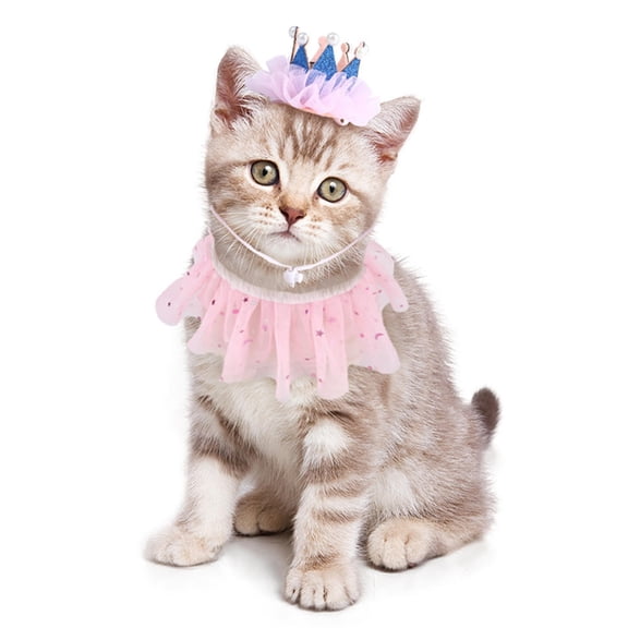 Pet Princess Crowns and Collar for a Festive Look Birthday Party Headwear