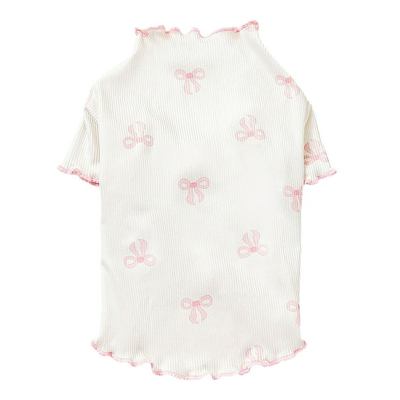 Pet Printed Pullover Sweater for Small Dogs - Adorable Autumn Winter Apparel in Soft Polyester Knit Lightweight Comfort for Indoor Outdoor