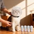 thumbnail image 1 of Pet Pro Grooming Tool for Cats, Transparent Cat with 4 Silicone Paw Covers, Adjustable Breathable Cat Muzzle Restraint for Bathing Nail Trimming & Grooming, Pet Grooming Kit (L, White), 1 of 5