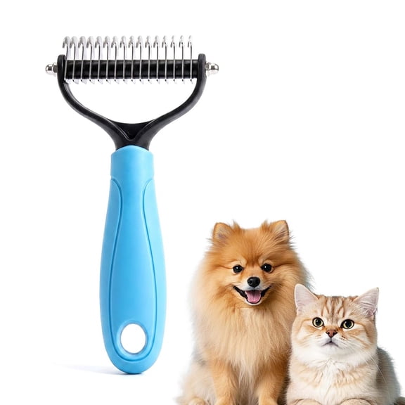 Pet Pro Grooming Tool, Dematting Comb for Dogs and Cats, Undercoat Rake Pet Brush for Long Hair, Deshedding Dog Brush Removes Tangles Knots and Loose Fur