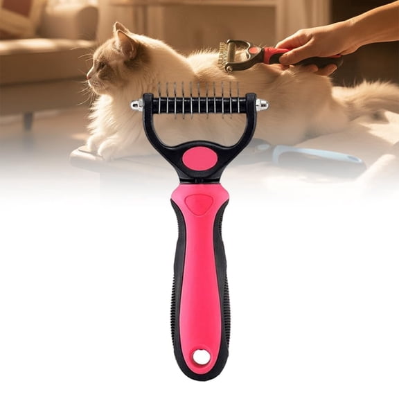 Pet Grooming Tool, Deshedding Brush for Dogs and Cats, Dematting Comb Removes Tangles Knots and Loose Fur