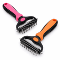 thumbnail image 1 of Pet Pro Grooming Tool, Double-Sided Dematting Comb and Undercoat Rake, Rounded Teeth, Ergonomic Handle for Long Haired Pets, 1 of 8