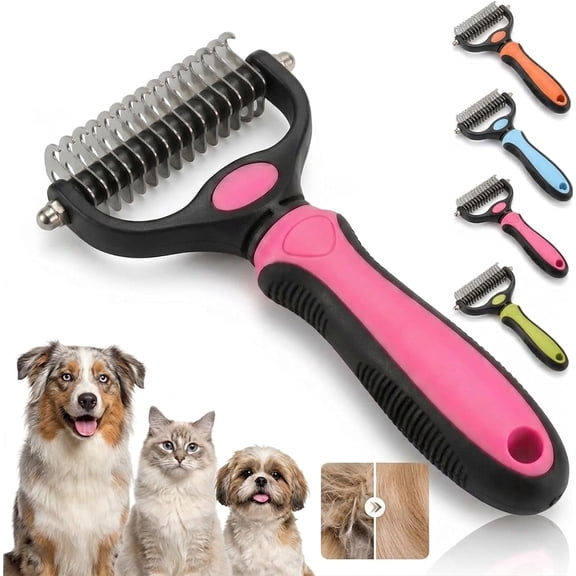 Pet Grooming Tool, Double Sided Deshedding Dog Brush for Shedding and Dematting