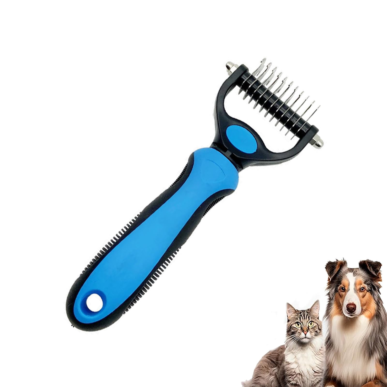 Pet Pro Grooming Tool, Double Sided Undercoat Rake for Dogs & Cats ...